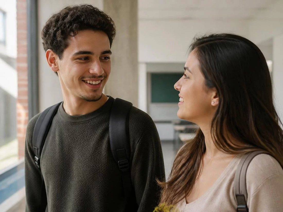 Grupo pequeno em volta de uma mesa comprida lendo teses impressas